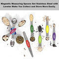 Magnetic Measuring Spoons Set Stainless Steel with Leveler, Stackable Metal Tablespoon Measure Spoon for Baking, Measuring Cups and Spoon Set Kitchen Gadgets Apartment Essentials Fits in Spice Jars