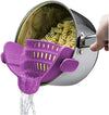 Kitchen Gizmo Snap N Strain Pot Strainer and Pasta Strainer - Strainers and Colanders - Adjustable Silicone Clip On Strainer for Pots, Pans, and Bowls - Kitchen Colander - Purple