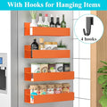 HuggieGems 4 Pack Magnetic Spice Storage Rack Organizer for Refrigerator and Oven, Black Fridge Organizers and Storage