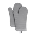 KitchenAid Ribbed Soft Silicone Oven Mitt Set, 7"x13", Milkshake 2 Count