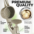 Zulay Kitchen Premium Garlic Press Set - Rust Proof & Dishwasher Safe Professional Garlic Mincer Tool - Easy-Squeeze, Easy-Clean with Soft, Ergonomic Handle - Silicone Garlic Peeler & Brush (Silver)