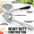 Zulay Kitchen Premium Garlic Press Set - Rust Proof & Dishwasher Safe Professional Garlic Mincer Tool - Easy-Squeeze, Easy-Clean with Soft, Ergonomic Handle - Silicone Garlic Peeler & Brush (Silver)