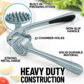 Zulay Kitchen Premium Garlic Press Set - Rust Proof & Dishwasher Safe Professional Garlic Mincer Tool - Easy-Squeeze, Easy-Clean with Soft, Ergonomic Handle - Silicone Garlic Peeler & Brush (Silver)