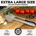 Zulay Kitchen Premium Garlic Press Set - Rust Proof & Dishwasher Safe Professional Garlic Mincer Tool - Easy-Squeeze, Easy-Clean with Soft, Ergonomic Handle - Silicone Garlic Peeler & Brush (Silver)