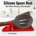 Zulay Kitchen Silicone Utensil Rest - BPA-Free, Durable Spoon Rest with Drip Pad - Heat-Resistant Spoon Rest for Stove Top - Spoon Rest for Kitchen Counter - Kitchen Gadgets & Kitchen Utensils Holder