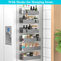 HuggieGems 4 Pack Magnetic Spice Storage Rack Organizer for Refrigerator and Oven, Black Fridge Organizers and Storage