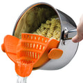 Kitchen Gizmo Snap N Strain Pot Strainer and Pasta Strainer - Strainers and Colanders - Adjustable Silicone Clip On Strainer for Pots, Pans, and Bowls - Kitchen Colander - Purple