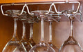 DecoBros 2PK Single Rail Wine Glass Stemware Rack Holder, Chrome